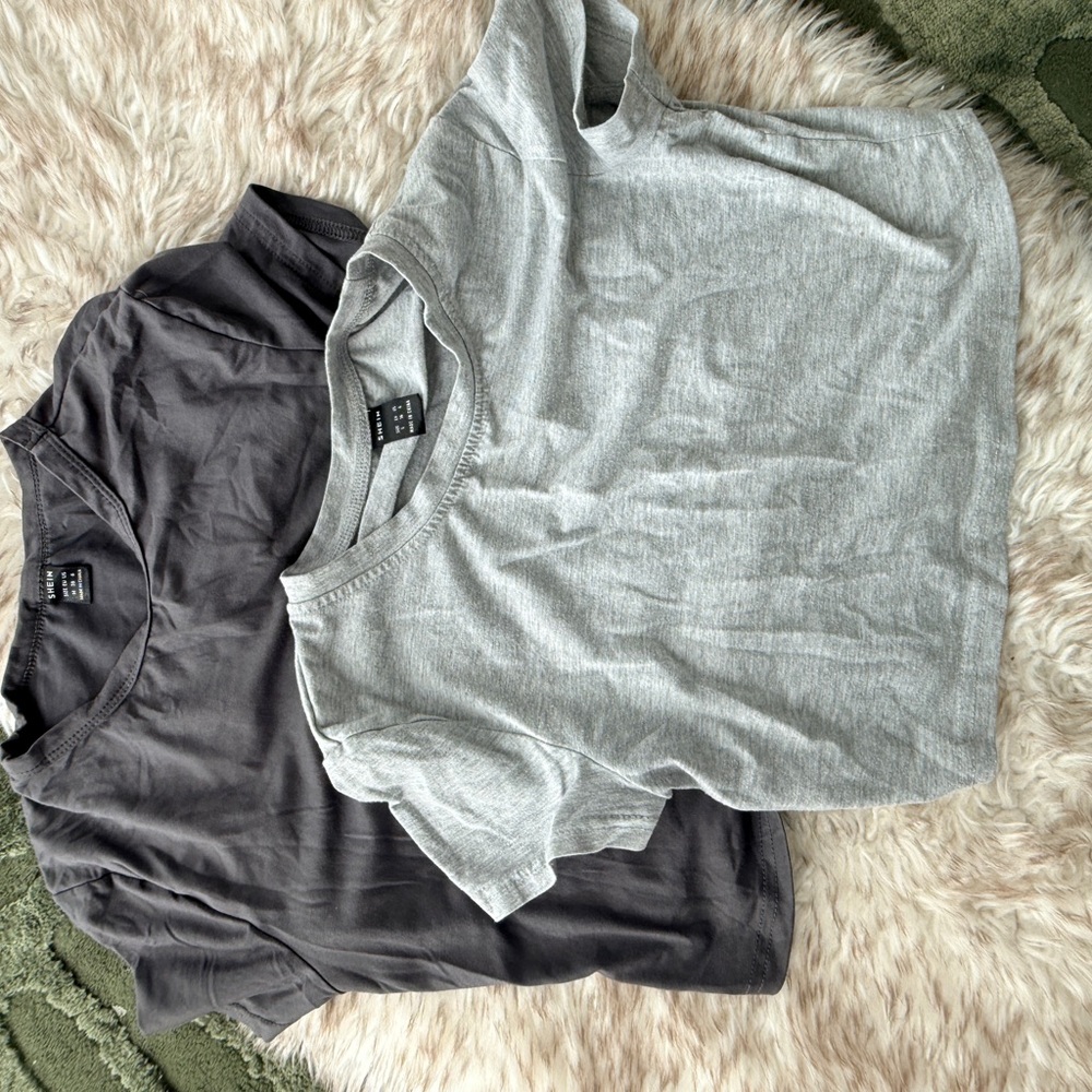 Gray and Black T-Shirt Set